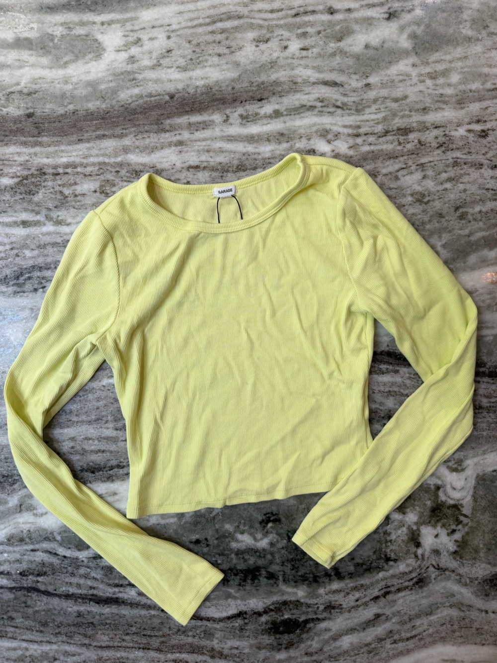 Garage Bright Yellow Ribbed Long Sleeve Top
Medium